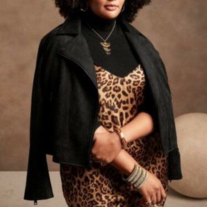 Banana Republic Vegan Suede Moto Jacket- Small